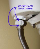 Toilet Supply Line Leaking at Fill Valve